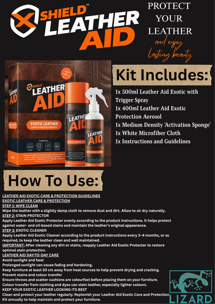 XShield Leather Aid – Exotic Leather Care & Protection Kit