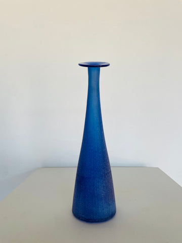 Hand Made Glass Vase Blue