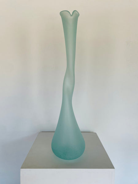 Handmade Glass Vase Baby Blue