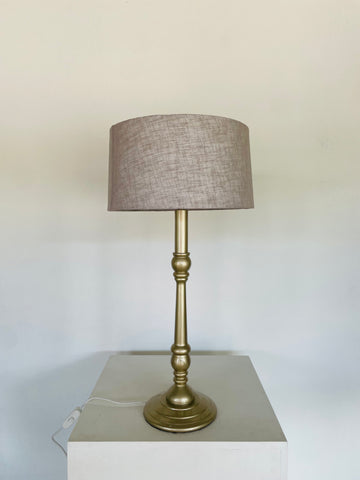 Resin Lamp Eggshell with Drum Shade - Grey