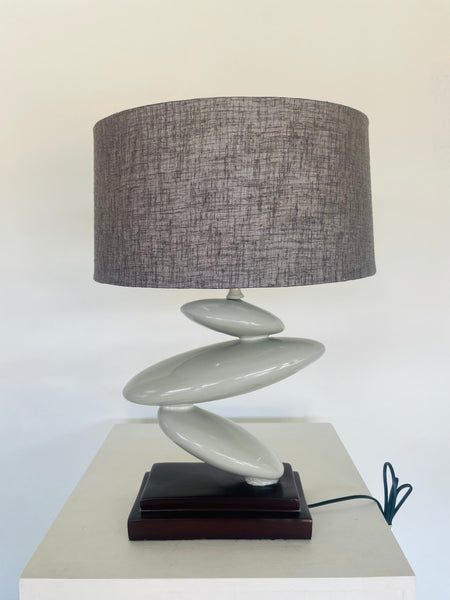 Stacked Pebble Lamp with Grey Shade