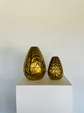 Modern Luxury Textured Golden Vases