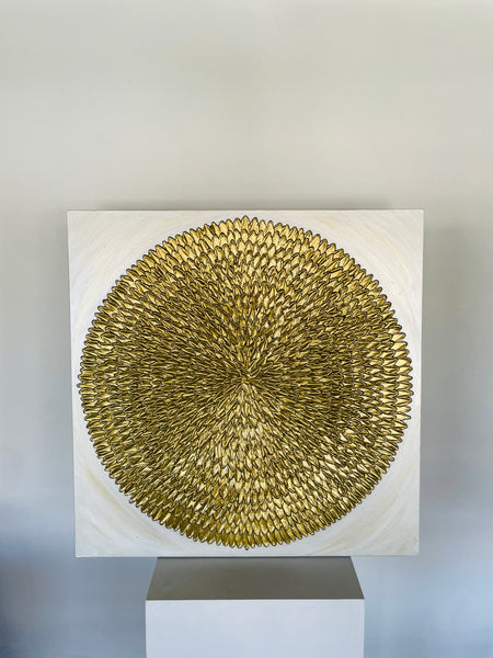 Modern Abstract Circle of Gold Canvas
