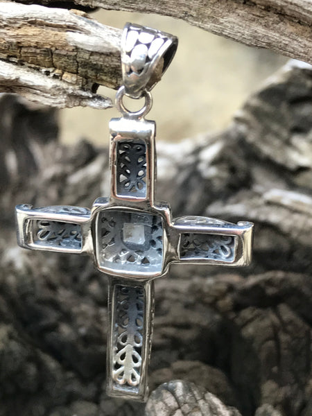 Detailed Mother of Pearl Cross Pendant