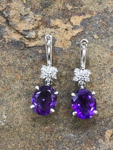 Amethyst Drop with Cubic Flower