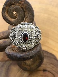 Antique Garnet Locket Ring