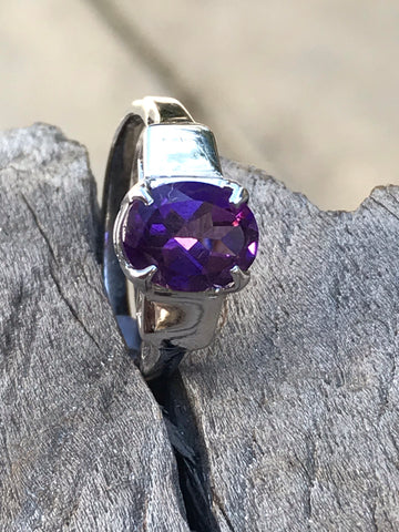 Amethyst Fine Ring (Size N)