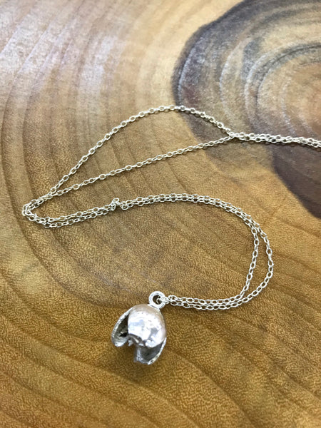 Coffee Bean Silver Necklace