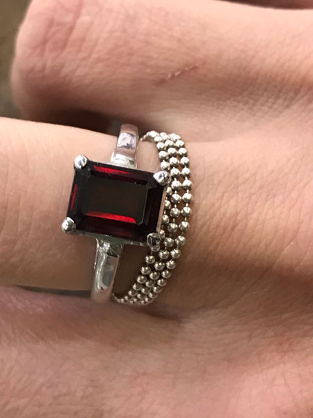 Garnet Rectangle Ring