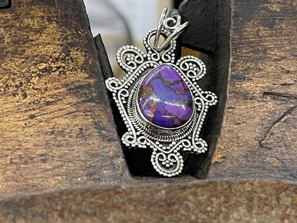 Handmade pendant purple